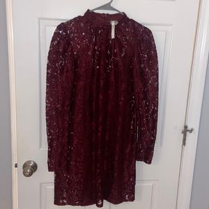 Maroon lace dress